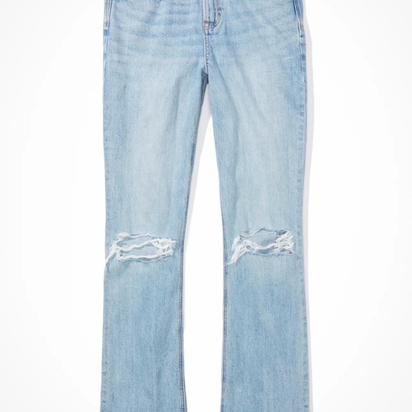 New AE '90s Bootcut Jean size 6/ 28w comfort stretch waistband in bright blue - Picture 4 of 13